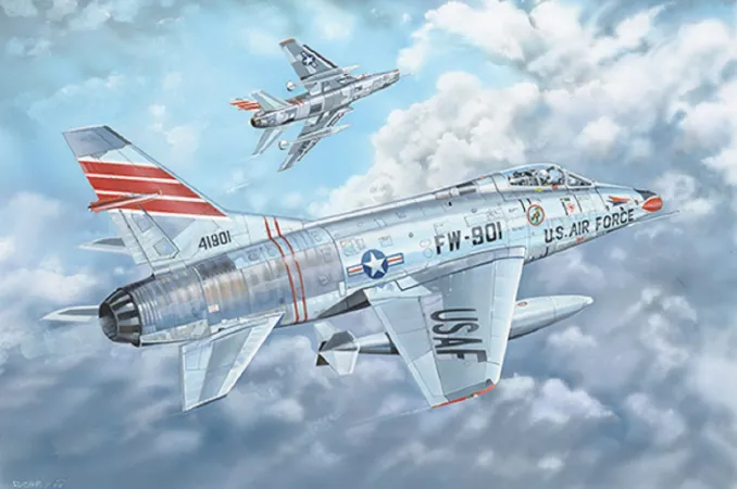 Trumpeter Plastikový model letadla F-100C Super Sabre
