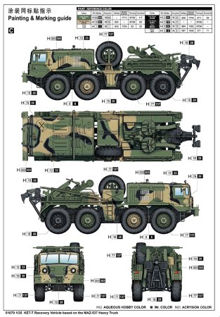 Trumpeter Plastikový model vyprošťovacího vozidLa KET-T na MAZ-537 Heavy Truck