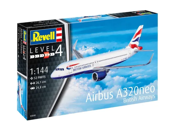 Revell ModelSet - Plastikový model letadla Airbus A320 neo British Airways