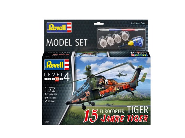 Revell ModelSet - Plastikový model vrtulníku Eurocopter Tiger "15 Years Tiger"