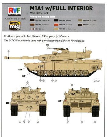 RFM Plastikový model tanku M1A1/ A2 Abrams Main Battle tank 2v1