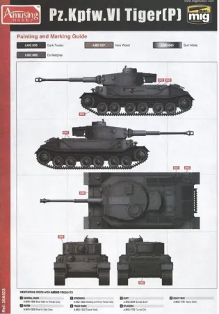 Amusing Hobby Plastikový model tanku Panzerkampfwagen VI Tiger (P) "Truppenübungsfahrzeug"