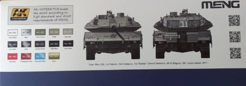 MENG Plastikový model tanku Merkava Mk. 4/4 Lic w/Nochri-Kal Mine Roller System (Israel main battle tank)