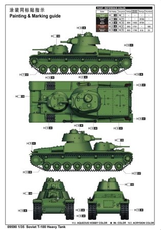 Trumpeter Plastikový model tanku Soviet T-100 Heavy tank