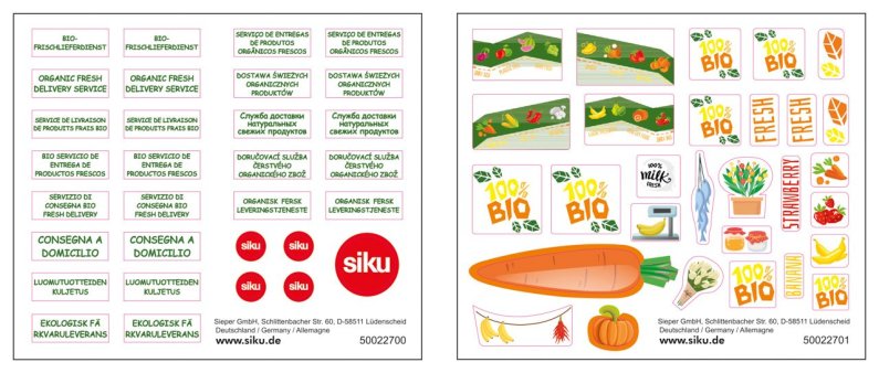 SIKU  Super - Auto pro přepravu BIO produktů s nálepkami