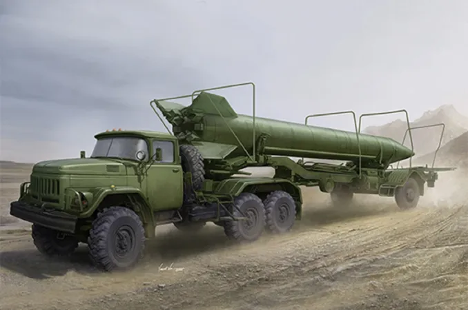 Trumpeter Plastikový model vojenského tahače Soviet Zil-131V tow 2T3M1 Trailer with 8K14 Missile