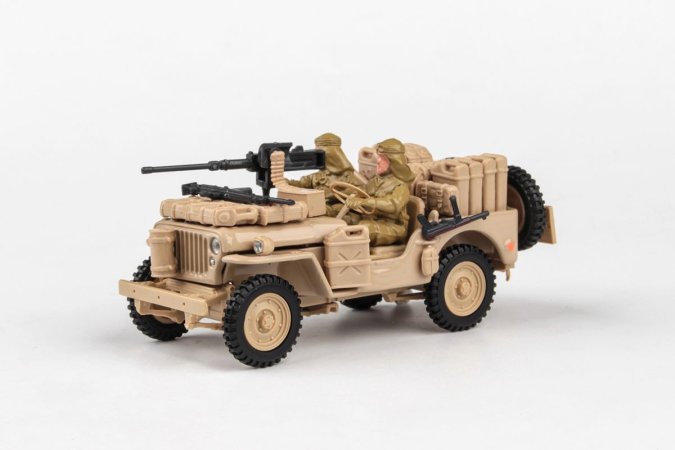 Abrex Cararama - Ton Military Vehicle With Gun - Sandy Yellow