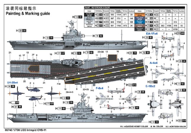 Trumpeter Plastikový model lodě USS Intrepid CVS-11