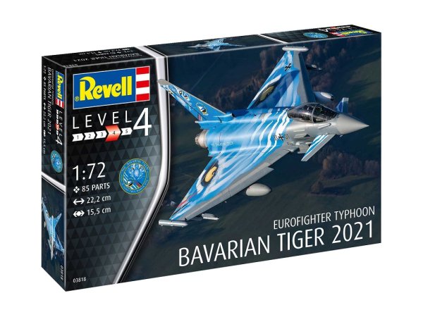 Revell ModelSet - Plastikový model letadla Eurofighter Typhoon"Bavarian Tiger 2021"
