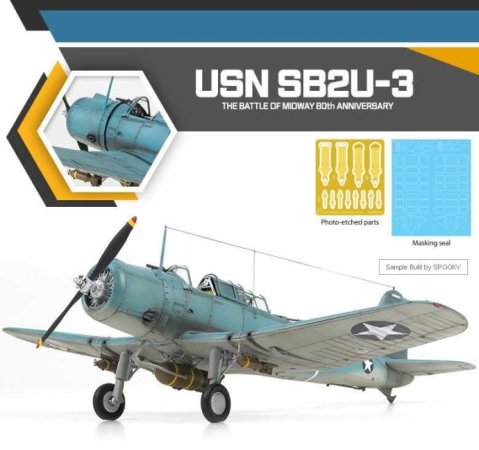 Academy Plastikový model letadla USN SB2U-3 "Battle of Midway"