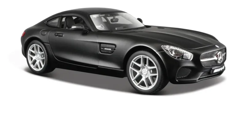 Maisto Sestavený kovový model auta Mercedes-AMG GT - matně černá