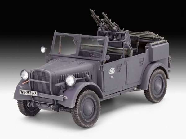 Revell Plastikový model vojenského vozidla Einheits-PKW Kfz.4