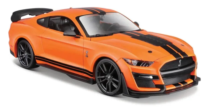 Maisto Sestavený kovový model auta 2020 Mustang Shelby GT500 - oranžová