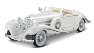 Maisto Sestavený kovový model auta Mercedes-Benz 500 K Typ Specialroadster 1936 - bílá - PREMIERE EDITION