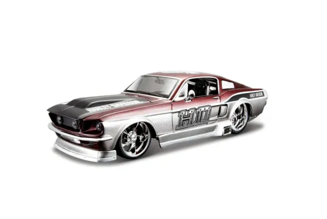 Maisto Sestavený kovový model auta Harley-Davidson Custom, 1967 Ford Mustang GT
