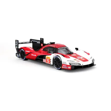 Bburago Sestavený kovový model auta Racing - Porsche 963 - White/Red #5