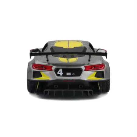 Bburago Sestavený kovový model auta Racing - 2020 Chevrolet Corvette - C8R #4 Yellow
