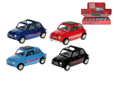 Mikro trading Sestavený kovový model auta Kinsmart Fiat 500 - 12,5 cm - zpětný chod