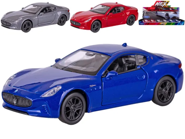 Mikro trading Sestavený kovový model auta Welly Maserati Gran Turismo Folgore - 12 cm - zpětný chod