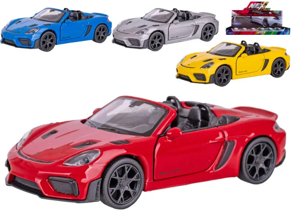 Mikro trading Sestavený kovový model auta Welly Porsche 718 Spyder RS - 12 cm - zpětný chod