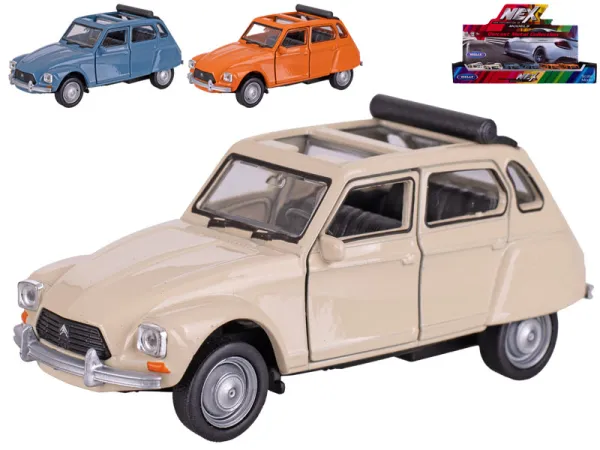 Mikro trading Sestavený kovový model auta Welly Citroen Dyane - 12 cm - zpětný chod