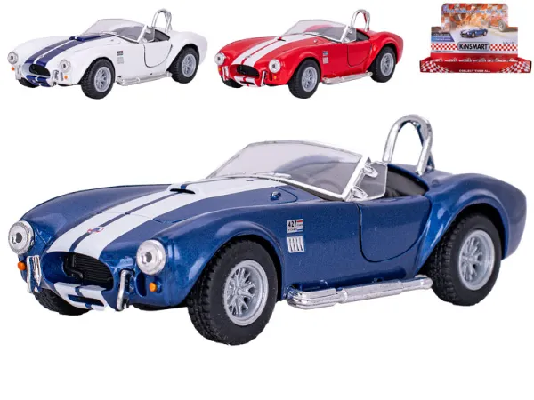 Mikro trading Sestavený kovový model auta Kinsmart Shelby Cobra 427 1965 - 13 cm - na zpětný chod