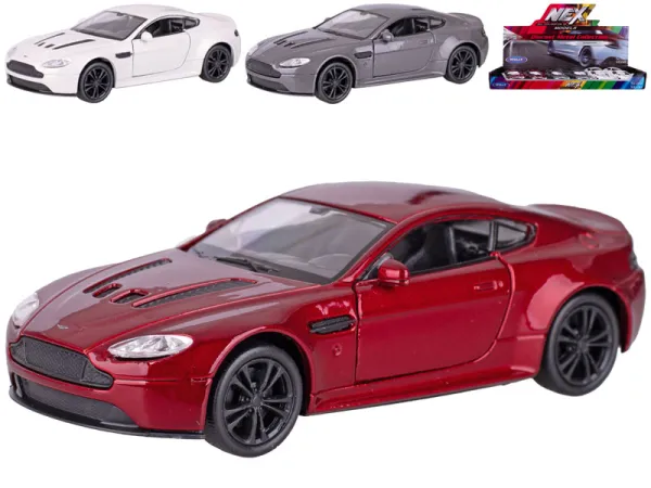 Mikro trading Sestavený kovový model auta Welly Aston Martin Vantage - 12 cm - zpětný chod