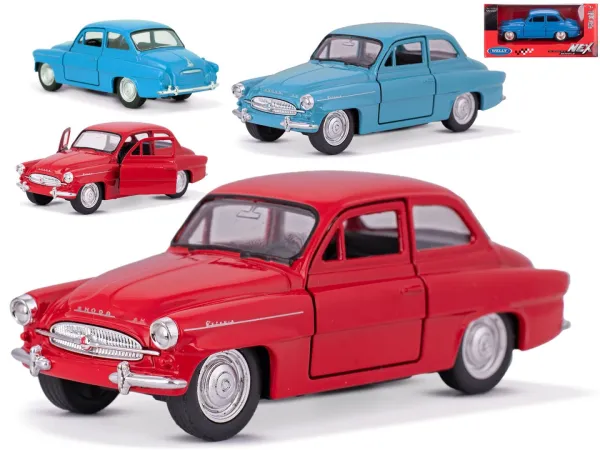 Mikro trading Sestavený kovový model auta Welly Škoda Octavia na zpětný chod