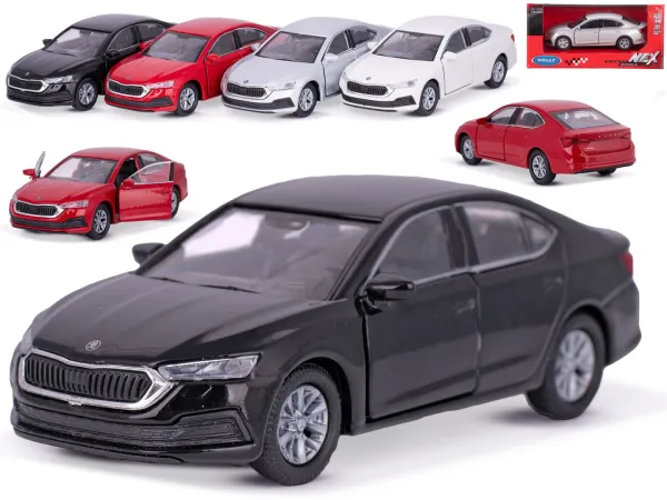 Mikro trading Sestavený kovový model auta Welly Škoda Octavia IV na zpětný chod