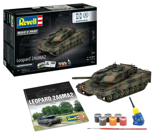 Revell Gift-Set - Plastikový model tanku 70 Years Bundeswehr: Leopard 2 A6A2 (Exclusive Edition)