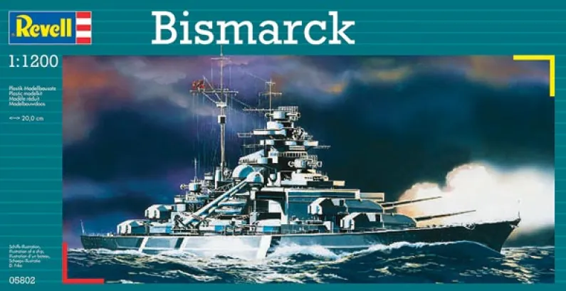 Krabice plastikového model lodě Bismarck