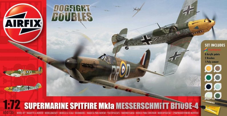 Airfix Spitfire Mk.Ia + Bf109E-4