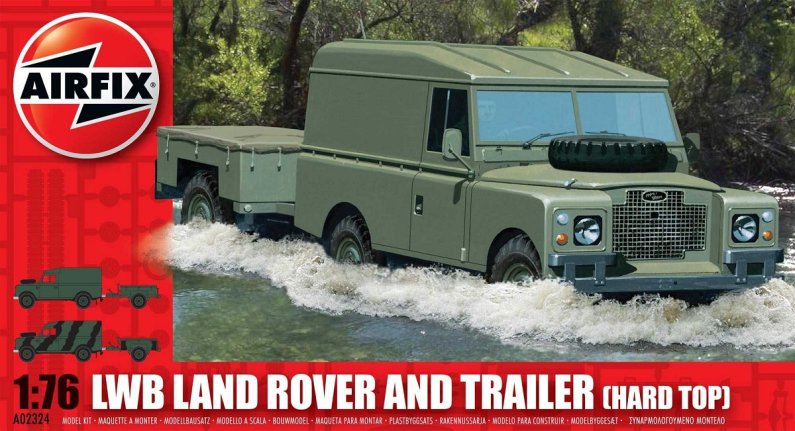 Airfix Classic Kit military - LWB Land Rover (Hard Top) and Trailer - Výprodej
