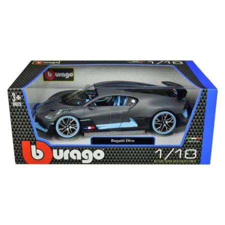 Bburago Sestavený kovový model auta TOP Bugatti Divo Grey