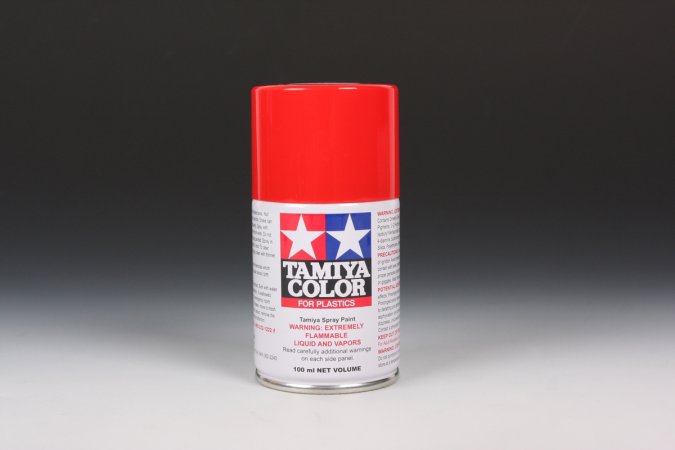 Tamiya Barva ve spreji lesklá - Jasně červená (Bright Red) TS-49