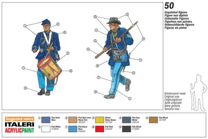 Italeri Model Kit figurky 6177 - UNION INFANTRY (AMERICAN CIVIL WAR)