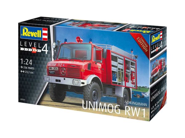 Revell Plastikový model kamionu Schlingmann Unimog RW1