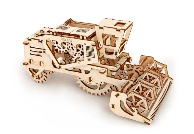 UGEARS 3D dřevěné mechanické puzzle - Kombajn