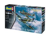 Revell ModelSet - Plastikový model letadla Bf109G-10 & Spitfire Mk.V